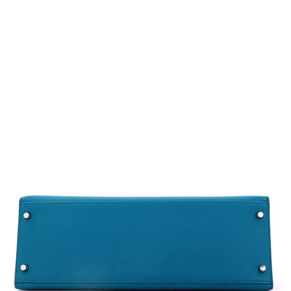 Hermes Kelly 35 Blue Epsom with Palladium Hardware - Picture 4 of 7